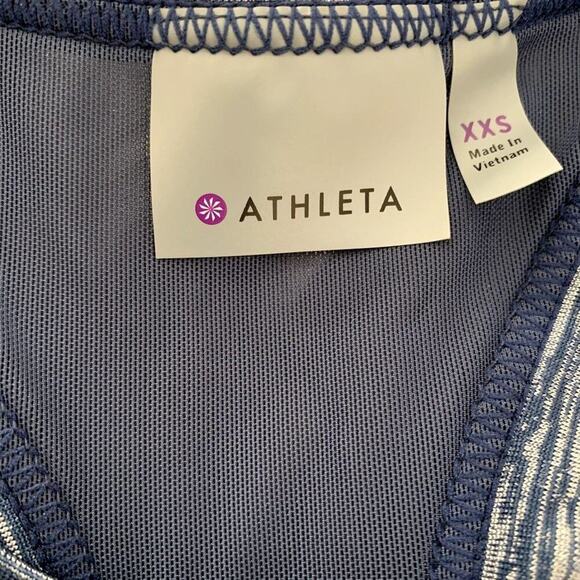 Athleta Utopia Heather Blue Cutouts Mesh Tank top Size XXS - Picture 4 of 5